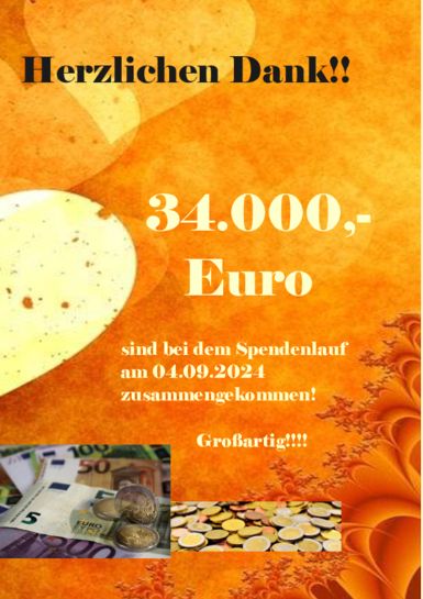 Spendensumme 34000 Euro für den Spenenlauf 2021