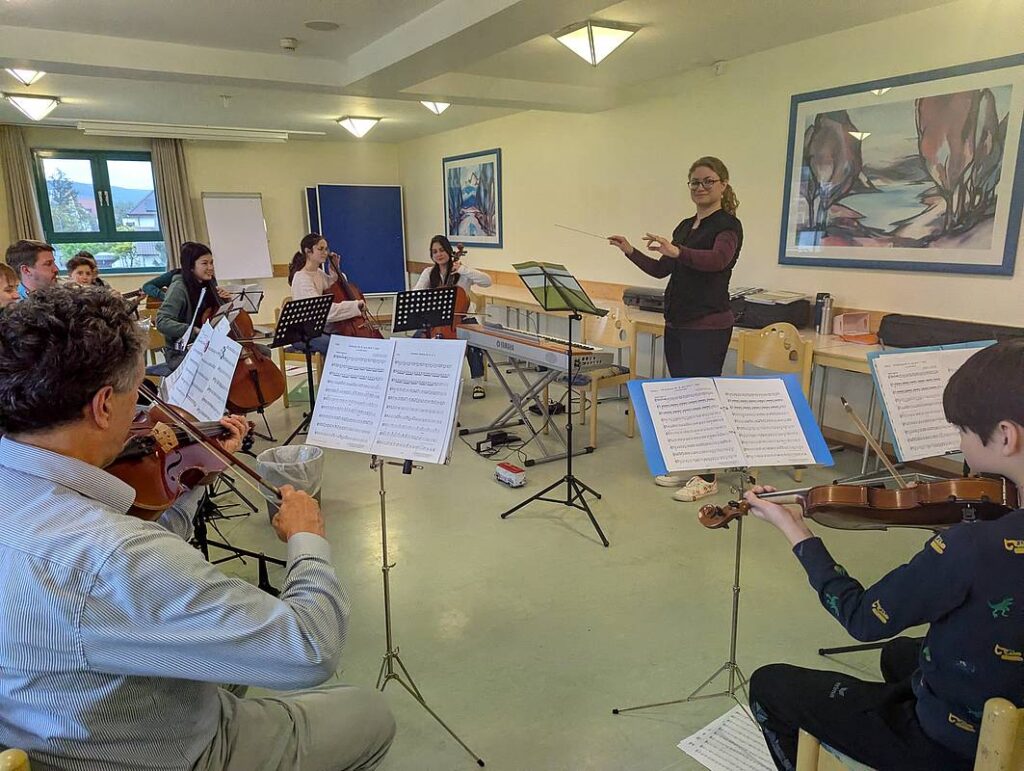 Das Orchester während einer Probe