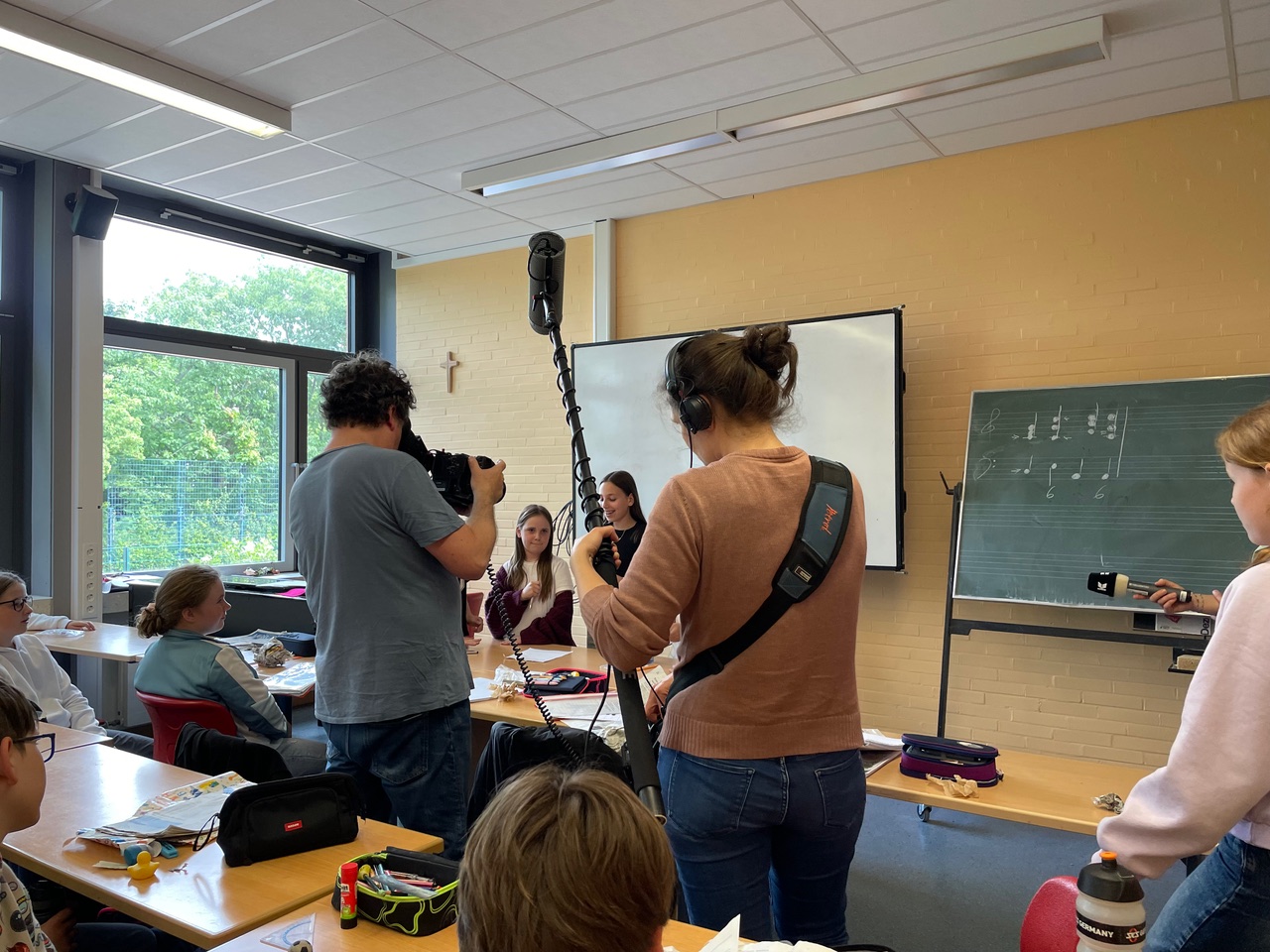 Filmteam im Unterricht